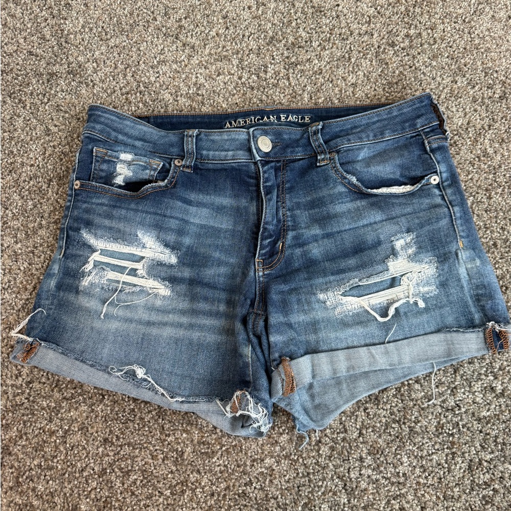 American Eagle Outfitters Distressed Blue Jean Shorts